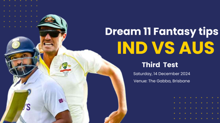 Dream11 Prediction, AUS vs IND Third Test , Pitch Report, Fantasy Tips